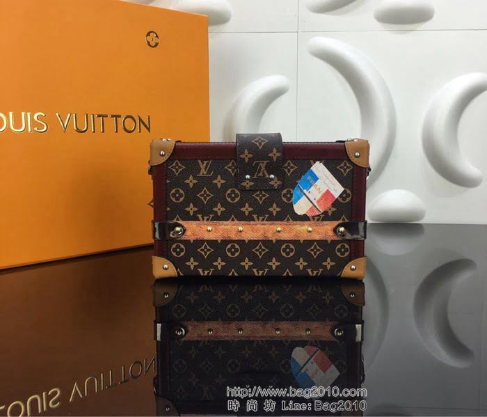 路易威登LV 頂級原單 M52737 2018秋冬季新款 Petite Malle手袋 視幻風格花紋與旅行箱圖案  YDH2451